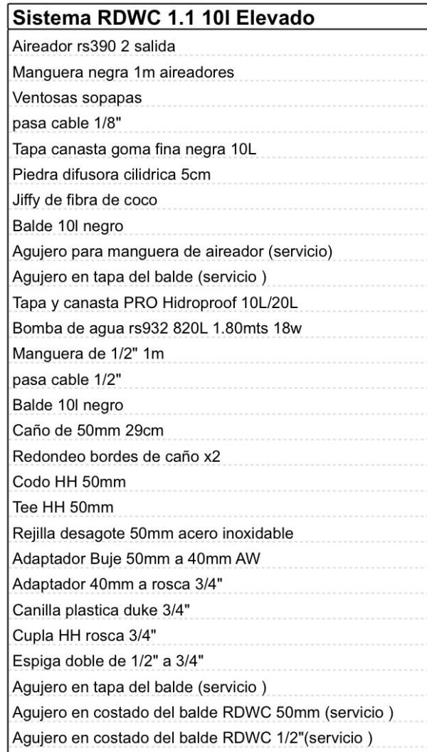 Sistema RDWC 1.1 Elevado 10L - Imagen 4