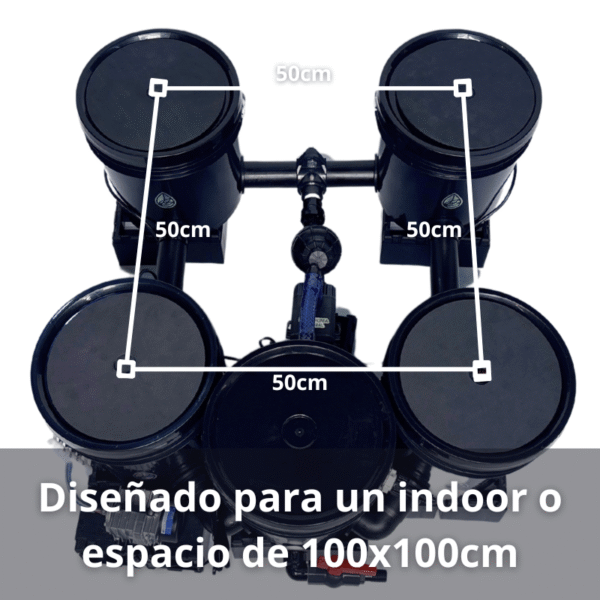 Sistema de hidroponia RDWC 4.1 10l 100x100 cm