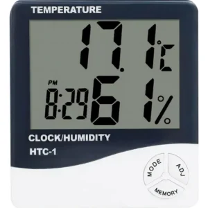 Termohigrometro digital Medidor De Temperatura y Humedad Reloj Htc-1